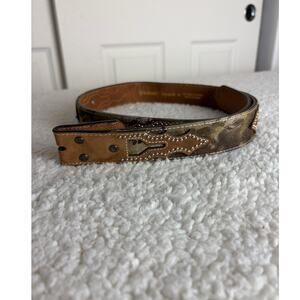 Ariat Mens Leather Belt Size 36 Brown Studded Western - NO BUCKLE